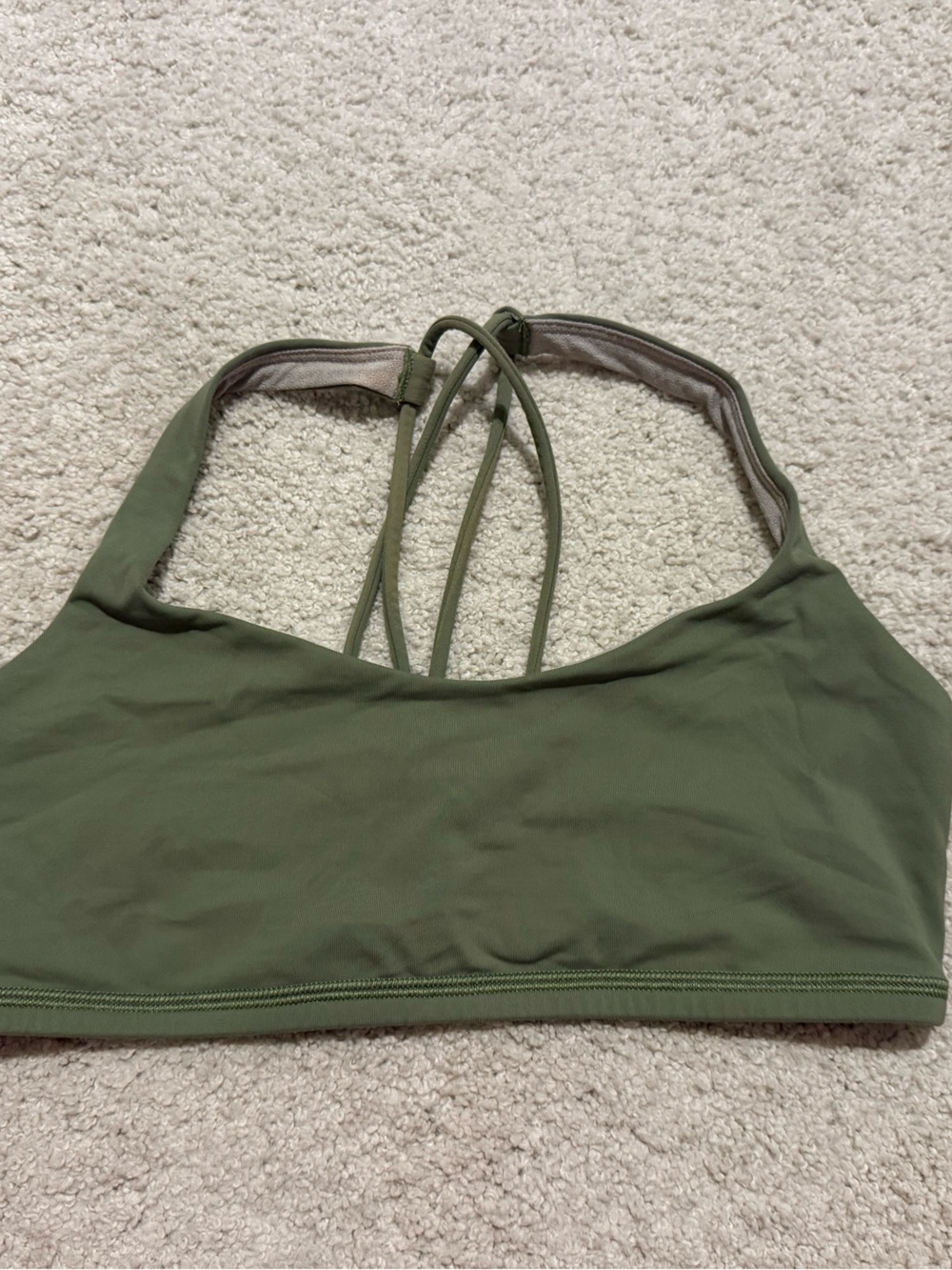 lululemon athletica Olive Green Strappy Sports Bra